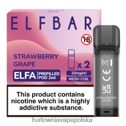 Vape Shop Wrocław - winogrono truskawkowe VPNZX337 ELFBAR Elfa ampułko-napełniona kapsułka - 2ml - 20mg (2 opakowania)